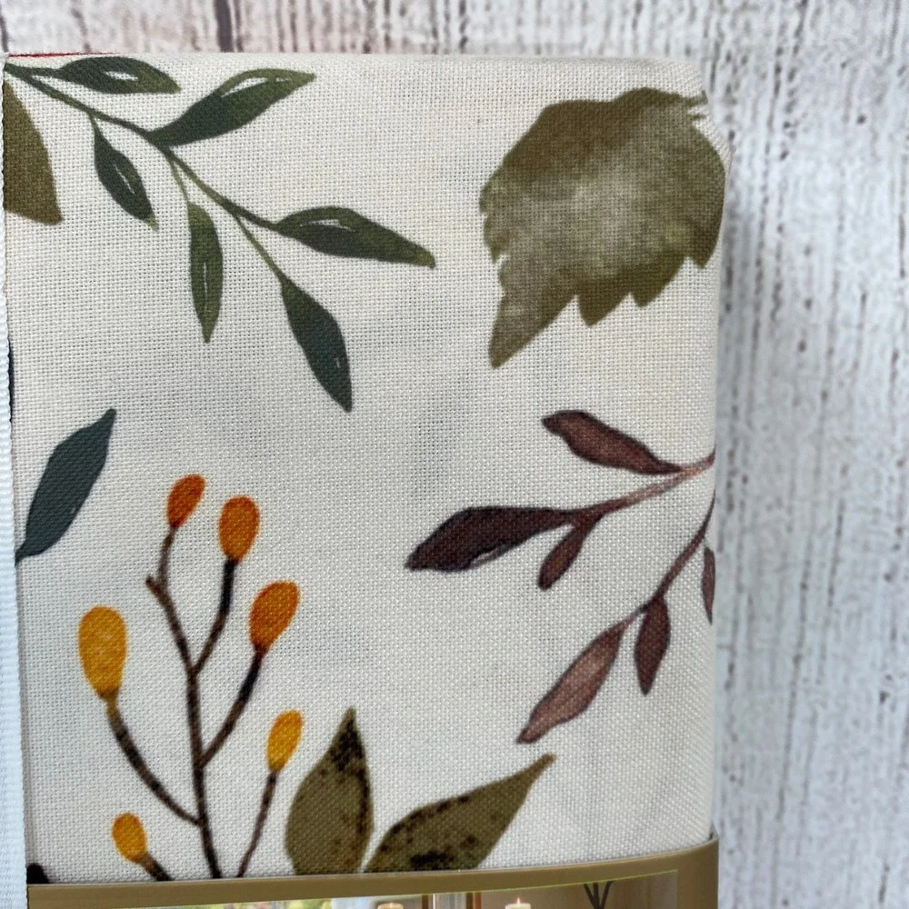 Nicole Miller Home Tablecloth 60x120 Cream Orange Pumpkin Fall Harvest Autumn